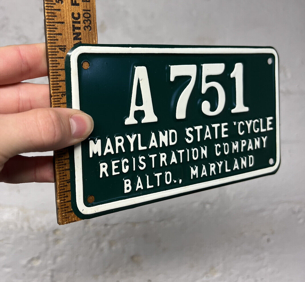 ✨ Vintage 1950s Baltimore Maryland BICYCLE License Plate Sign Gas Oil #A751 7x4✨ Без бренда - фотография #3