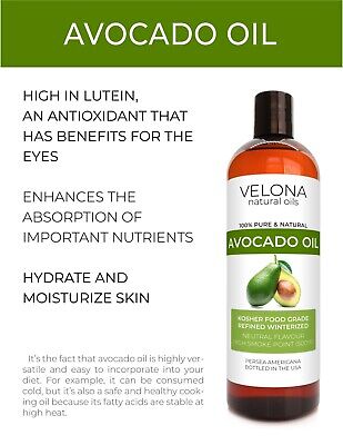 Avocado Oil by Velona - 4 oz, Refined, Cold Pressed, Hair Body and Skin Care velona - фотография #2