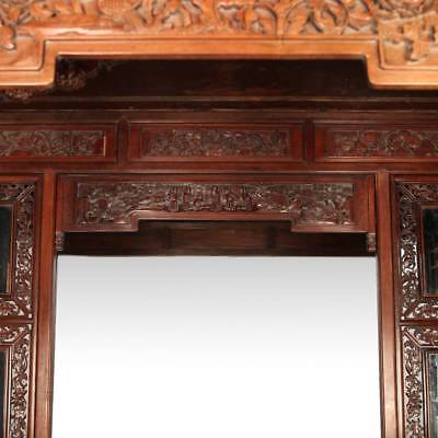 RARE ANTIQUE CHINESE WEDDING BED CARVED ROSEWOOD MIRROR FURNITURE CHINA 19TH C.  Без бренда - фотография #5