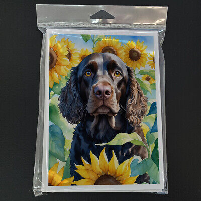 American Water Spaniel Sunflowers Cards Envelopes Pk of 8 DAC6011GCA7P Без бренда - фотография #3
