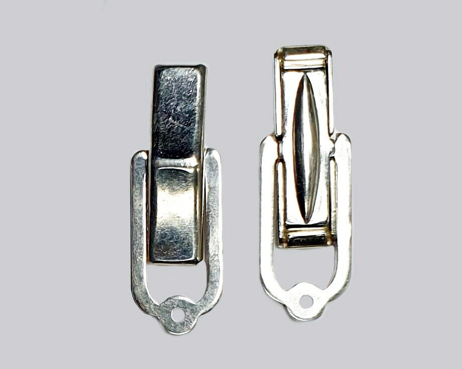 52266.1 - 5 Pairs Sterling Silver CuffLinks Spring Loaded for Firmly Open Close Silver Cuff Link Component - фотография #3