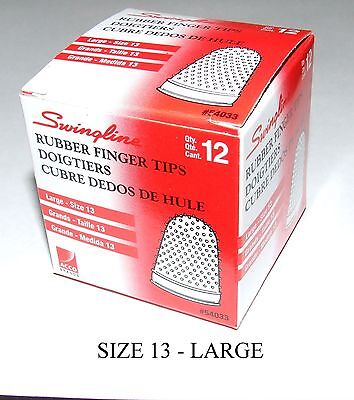 Rubber Finger Tips (Thimbles), Size-13 (Large), Count=12, Free Shipping* Swingline 54033