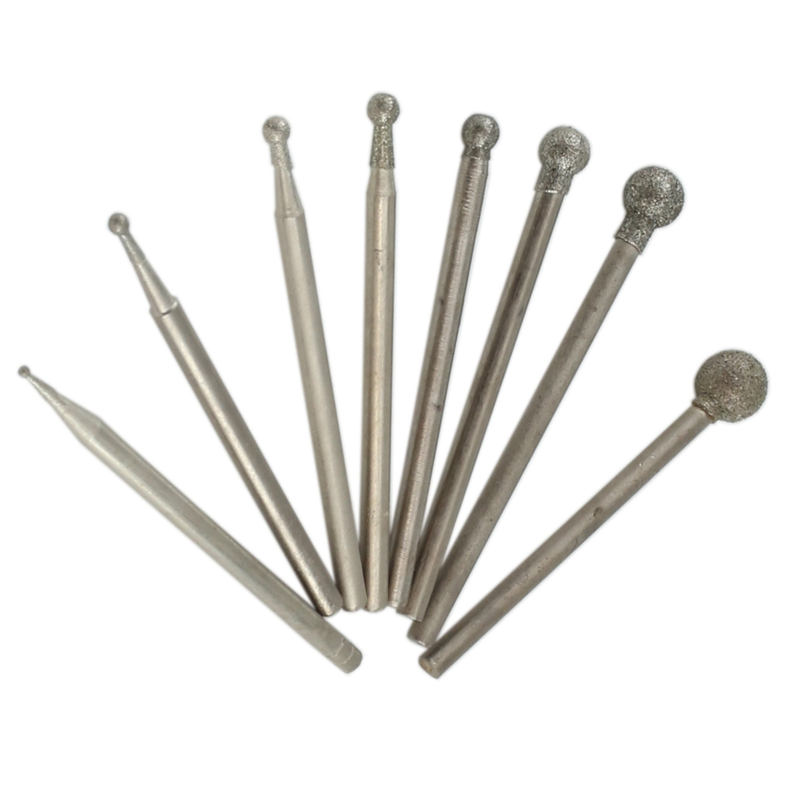 8Pcs Diamond Spherical Grinding Ball 1-6 mm kits Drill Grind Stone 2.35 mm Burs JINGLING 10F/15F/20F/25F/30F/40F/50F/60F - фотография #4