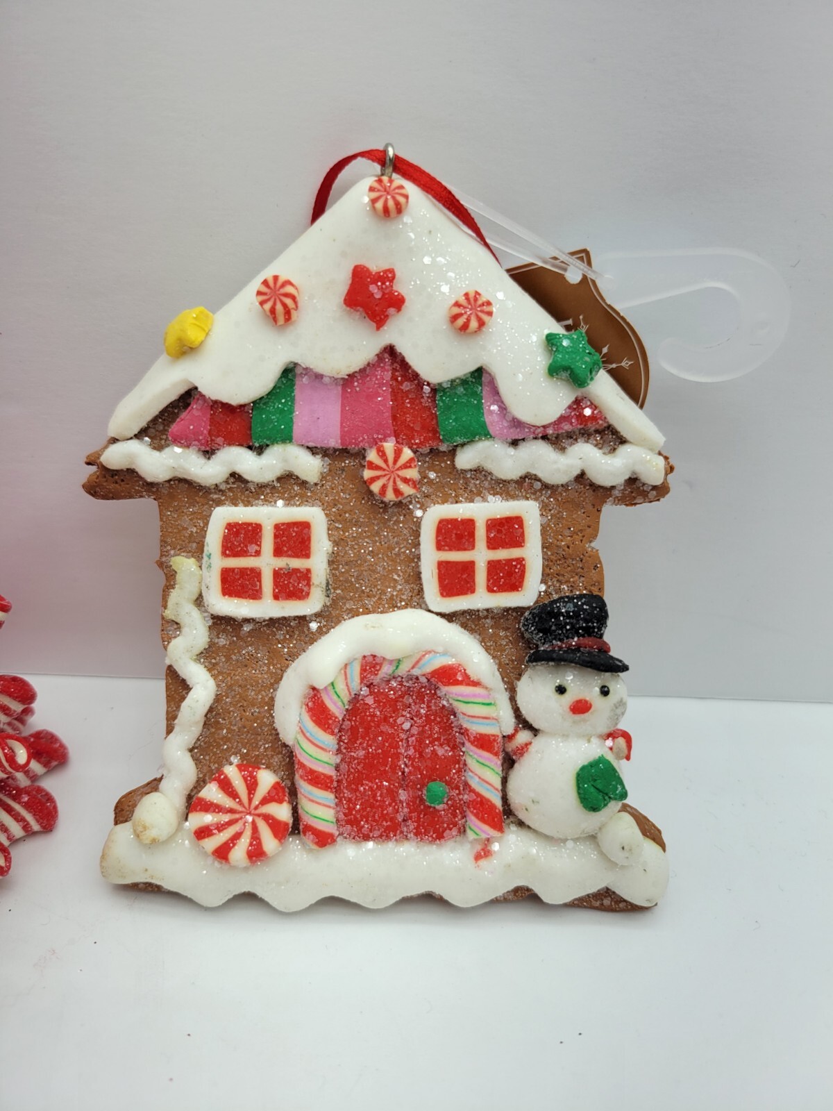 Holiday Time Gingerbread House And Peppermint Tree Ornament Set Holiday Time - фотография #2