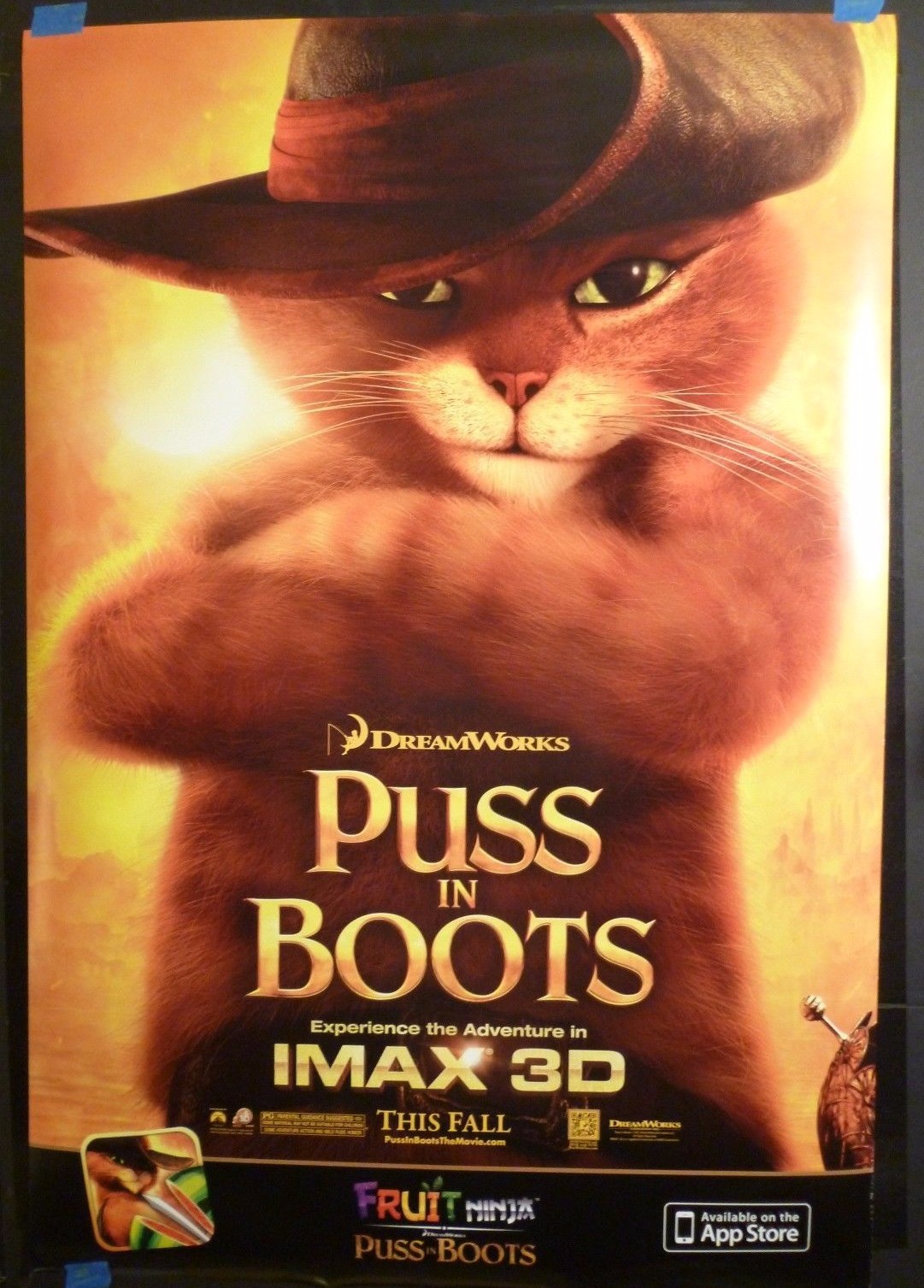 Puss in Boots (2011) Original 27x40 Movie DS Poster (Antonio Banderas) Без бренда