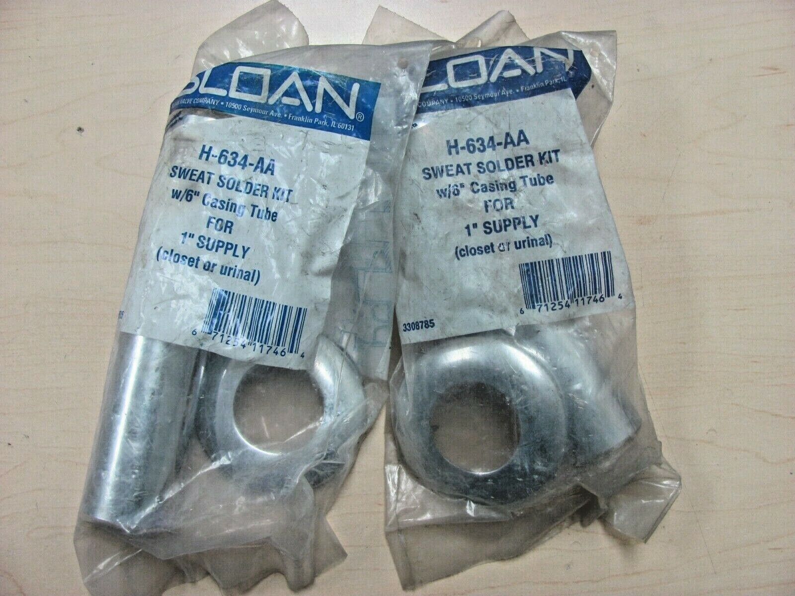 Sloan 3308785 - H-634-AA - Sweat Solder Kit for 1" Supply w/6" casing - Lot of 2 Sloan 3308785
