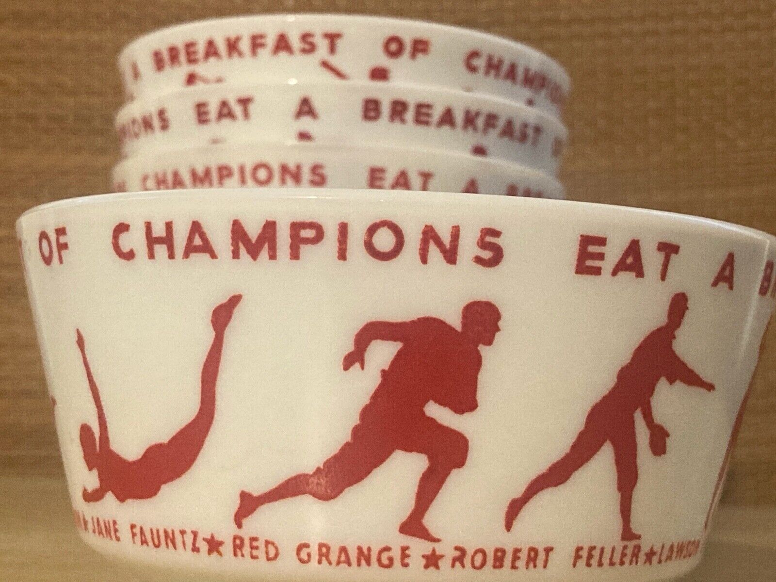 Vintage 1937 Wheaties Breakfast of Champions Milk Glass Premium Cereal Bowl  Wheaties - фотография #3