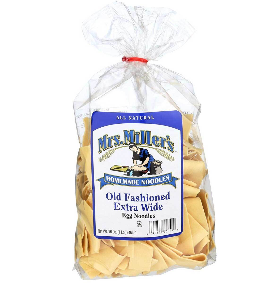 Mrs Millers Egg Noodles Old Fashioned Extra Wide Homemade - 16 Oz - Pack of 6 Mrs. Miller's Does not apply