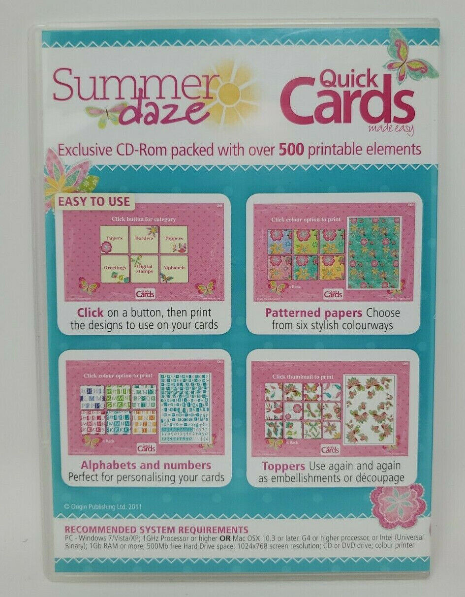Lot of 2 Cardmaking CD ROMs - PC/MAC - Summer Daze and Complete Cardmaking 2011 Unbranded - фотография #2