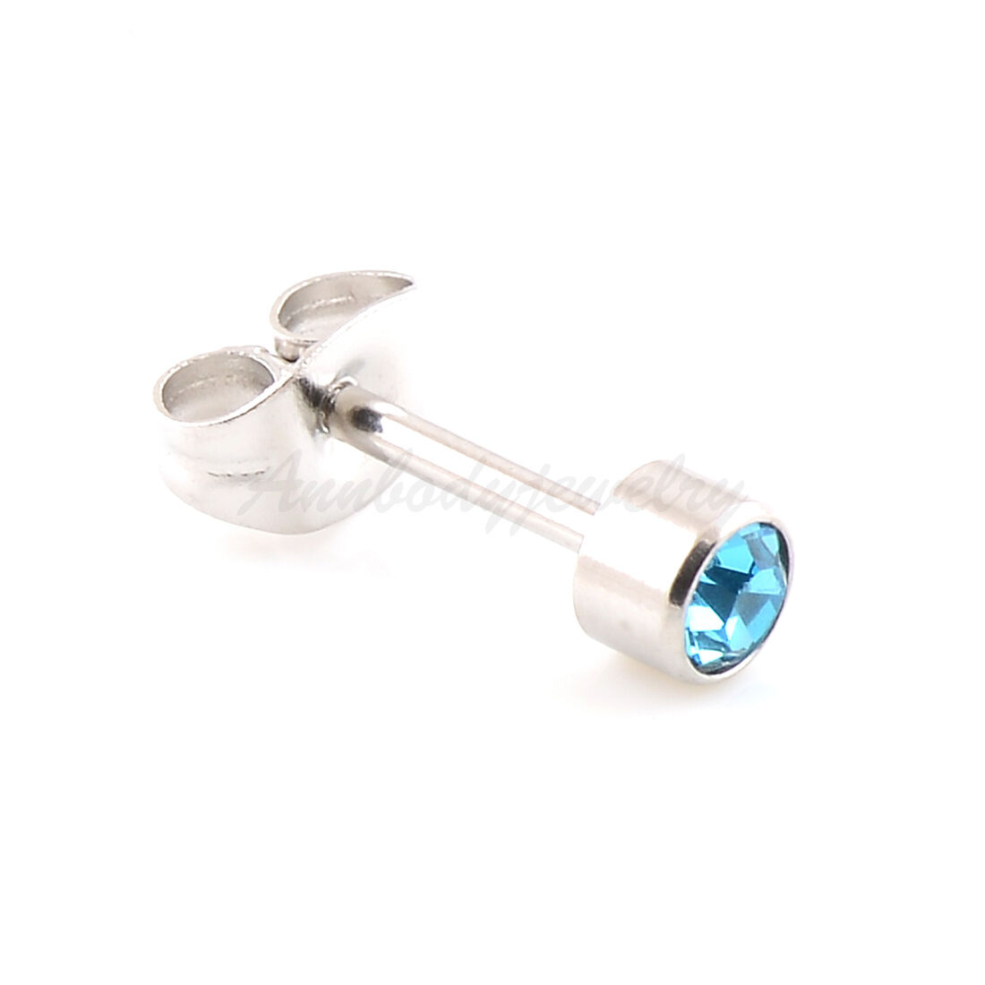 6 Pairs 16g 316L Steel Crystal Birthstone Ear Stud Earring Piercing Color Mixed Body jewelry - фотография #5