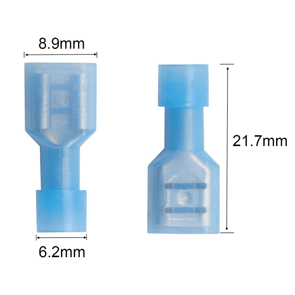 100PCS Fully Insulated Blue Female Electrical Spade Crimp Connector Terminals Unbranded Does Not Apply - фотография #4