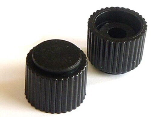 Ribbed Plastic Volume Equipment Control Knobs Black Plastic (10 pieces) WFC Does Not Apply