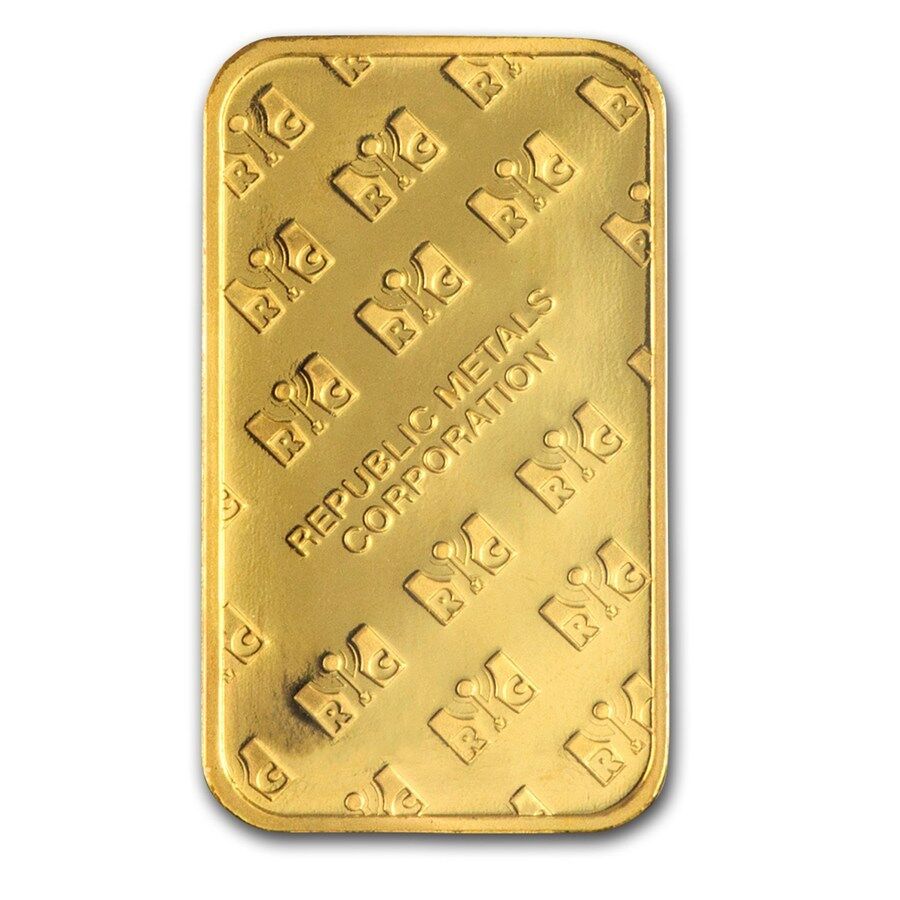 SPECIAL PRICE! 1 oz Gold Bar - Republic Metals Corporation (In Assay) Republic Metals Corp. 91241 - фотография #4