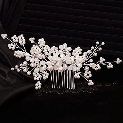 Flower Bridal Pearl Hair Comb Headband Handmade Wedding Hair Pieces For Bride Fl Teyglen Does not apply