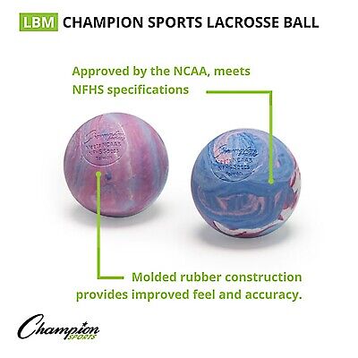 Champion Sports Official Size Rubber Lacrosse Ball, Multi-Colored (2-Pack) Champion Sports LBM - фотография #3