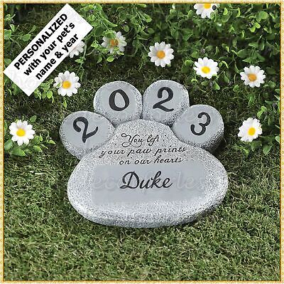 PERSONALIZED Paw Print Dog Cat Pet Memorial Grave Marker Garden Stepping Stone HDFL 355481