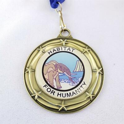 = Lot of 2 Habitat For Humanity DVL Mens Marathon 1st Place Medallion 50-59 Без бренда - фотография #2