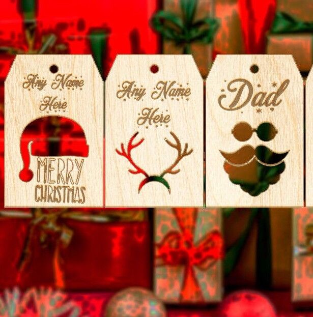 Customizable Christmas Gift Tag 5 Piece Wooden Ornament Set - Personalized Xmas Homemade Does Not Apply - фотография #3