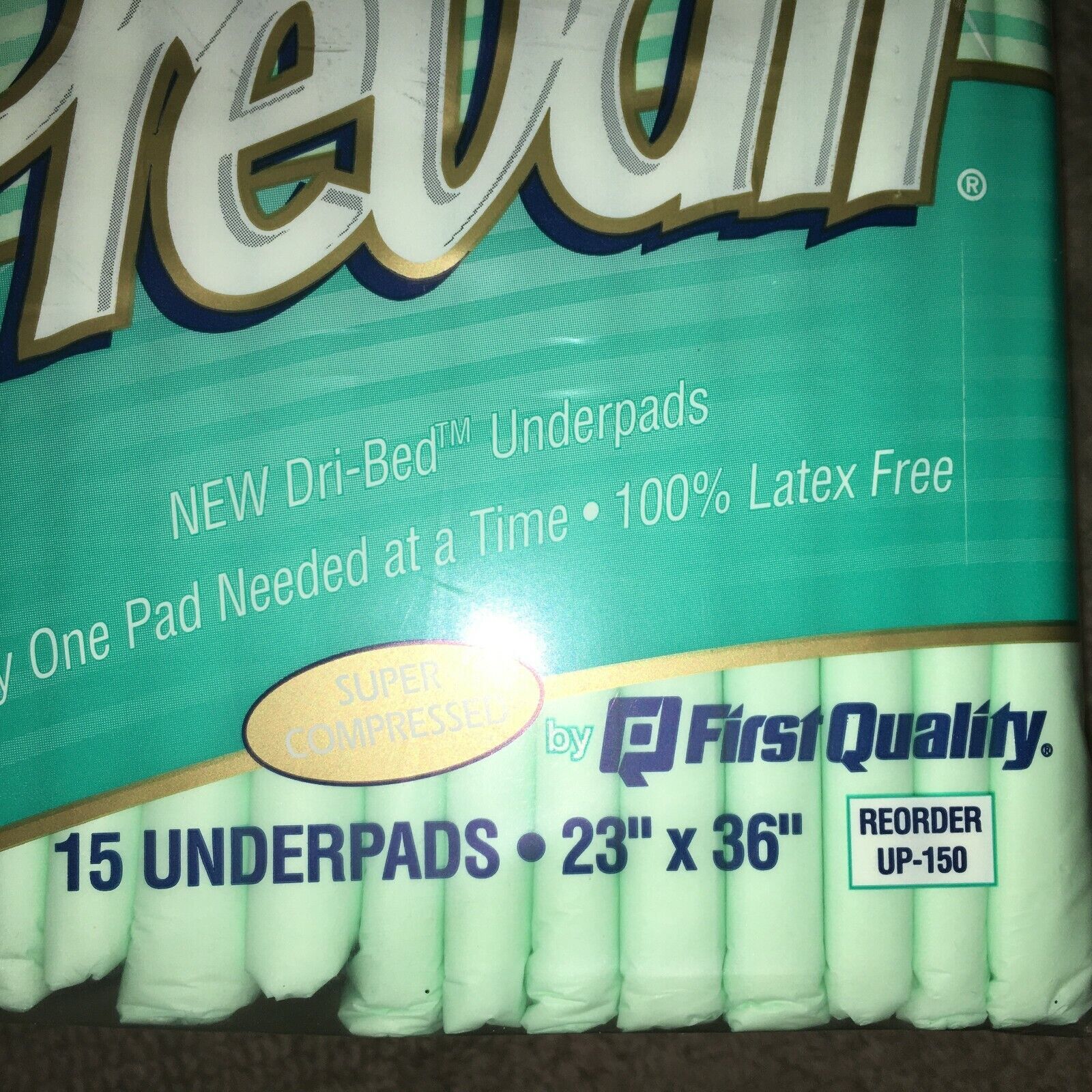 New Lot of 4 Large Prevail Fluff Dri-Bed Underpads 15ct  23x 36 Super Compressed Prevail - фотография #2
