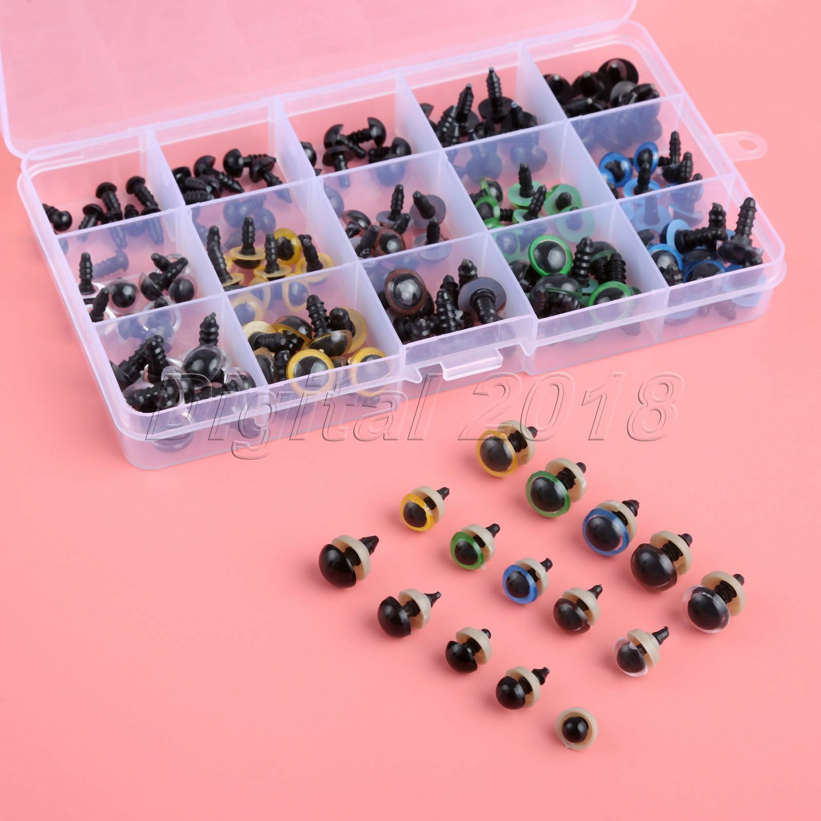 150Pcs 6mm-12mm Multicolor Safety Eyes Plastic Eyes Doll Puppet For Sewing Unbranded Does Not Apply - фотография #4