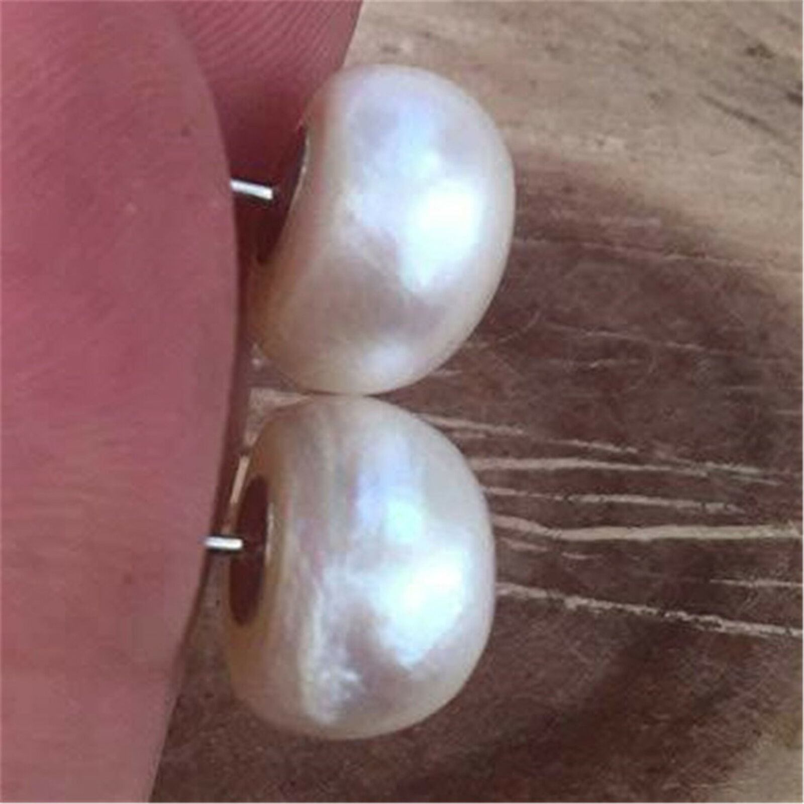 Fashion 11-12mm White Baroque Pearl Earrings 18k Ear Stud Natural Mesmerizing Unbranded 3 - фотография #2