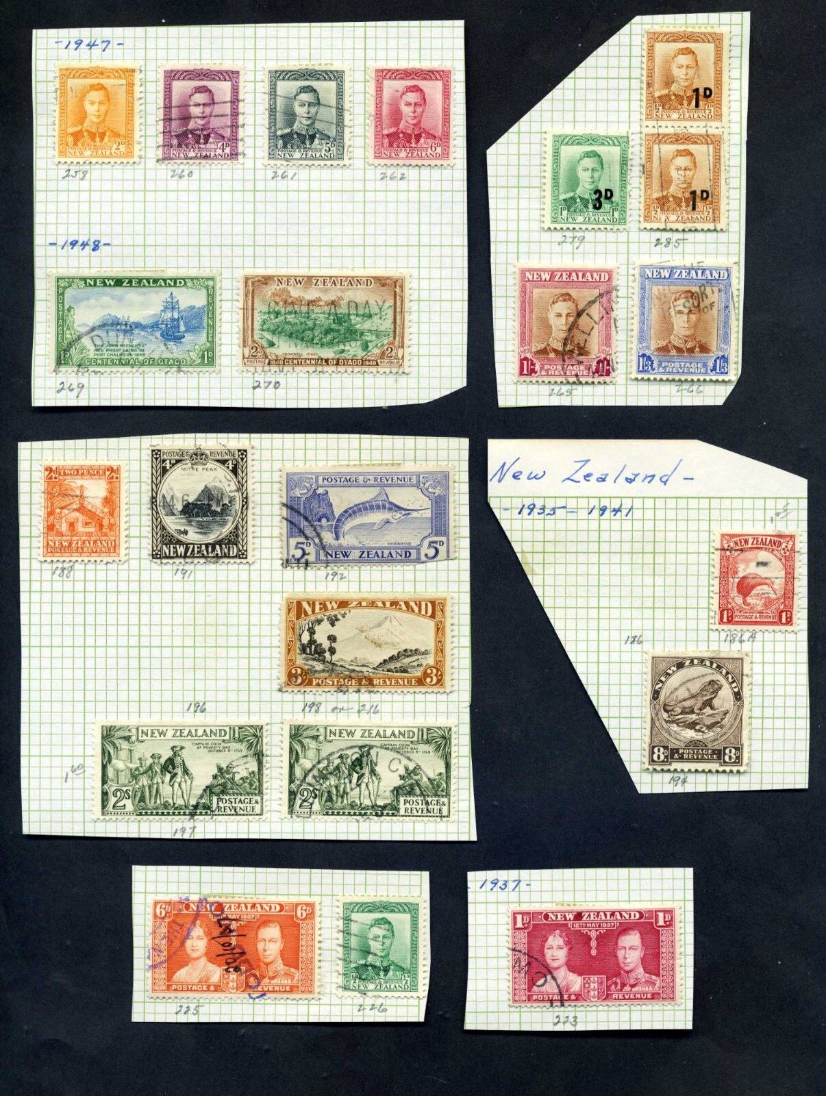 Lot of 55 Early (1909-1941) New Zealand Collection of Stamps Без бренда - фотография #2