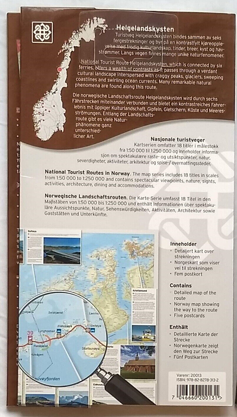 5 Norway Postcards + Map Helgelandskysten Tourist Route w/ Folder Norwegian Lot Без бренда - фотография #4