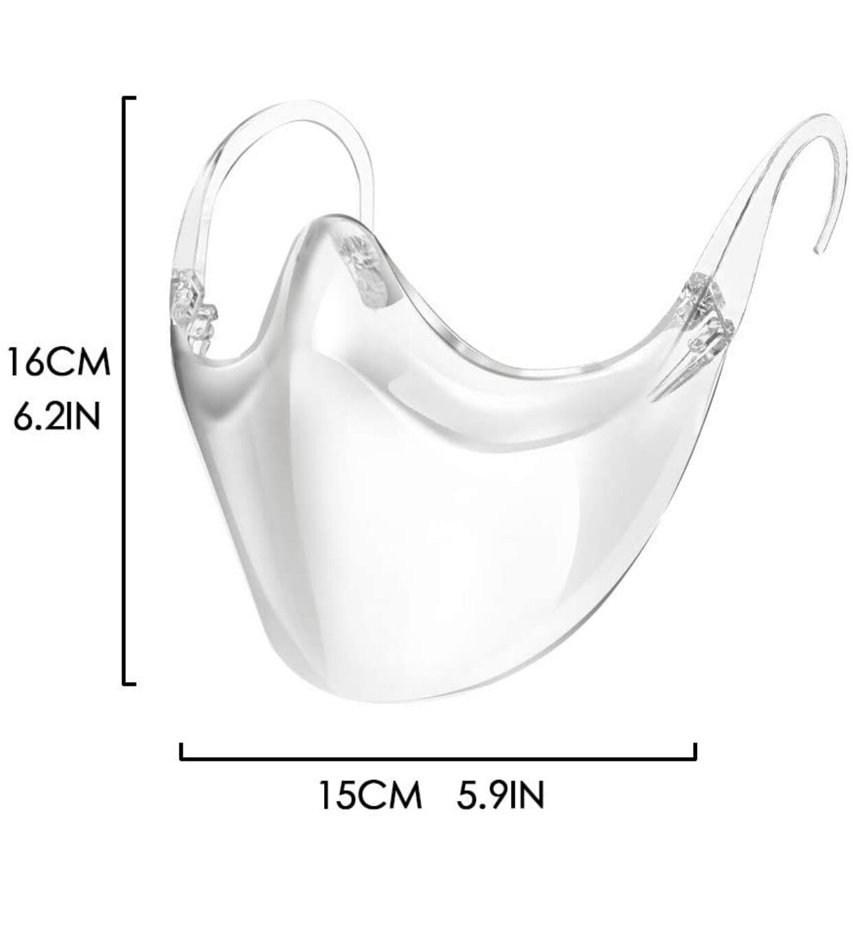 3Pcs Clear Face Mask Cover 3D Durable Shield Reusable Transparent Plastic Mask Unbranded Does Not Apply - фотография #4