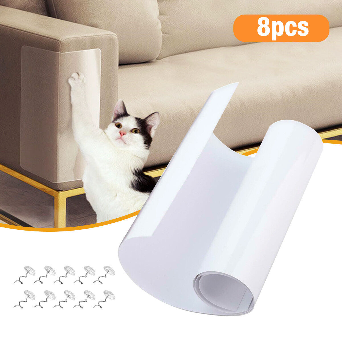 8PC Cat Furniture Scratch Guards Couch Protector Anti-Scratch Deterrent Pad Tape isYoung Scratching Board/Mat - фотография #3