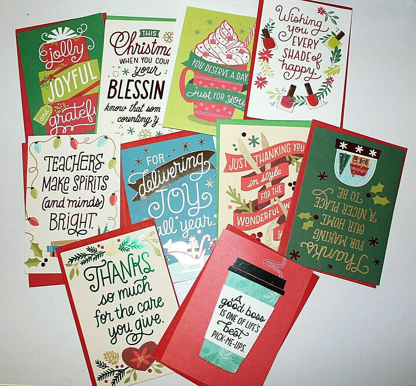 (10) Hallmark Christmas Greeting Cards Assorted Holiday With Envelopes Post Mail Hallmark Does Not Apply - фотография #4