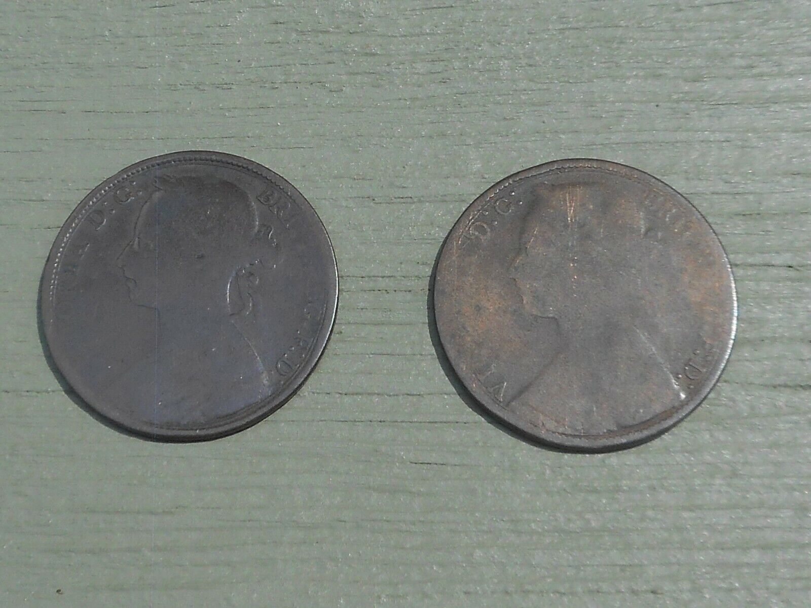 1877 & 1890 LOT OF 2 COINS BRITAIN One Penny 1 Pence Cent Queen Victoria Без бренда - фотография #11