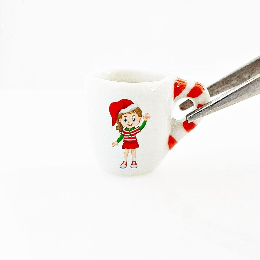 Miniatures Dollhouse Christmas Holiday Ceramic Mugs Decoration Ornament elf Gift ThaiMiniatureStore Does not apply - фотография #7