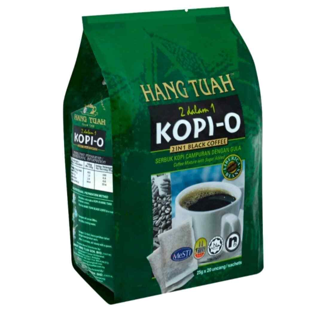 Hang Tuah Kopi-O 2 in 1 Black Coffee Liberica Beans 6 packs (20's x 25g) DHL Ex Hang Tuah - фотография #2