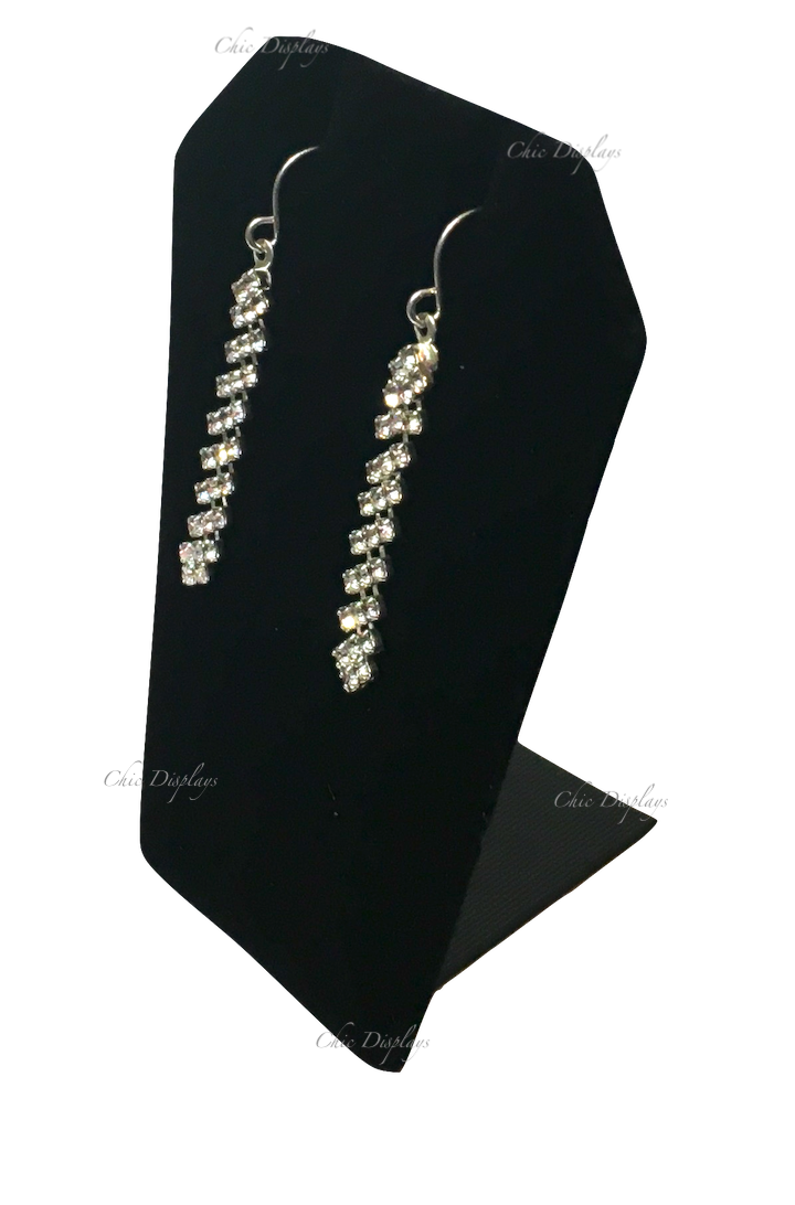 5pc Black Earring Displays Pendant Display Stands Velvet Earring Stands 3 1/4"T Unbranded - фотография #3
