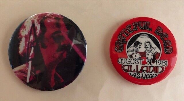 Grateful Dead Buttons - Lot of 2: Bill Kreutzmann & 1981 Alladin Las Vegas Без бренда