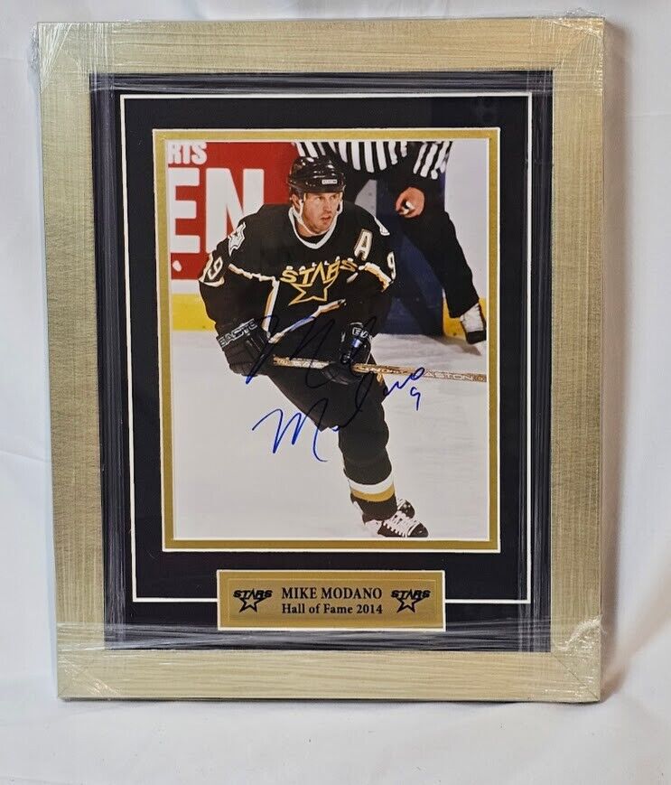 Mike Modano Signed Picture Dallas Stars Framed  PSA Certified Без бренда