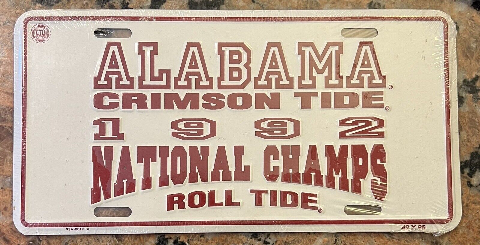 1992 Alabama Alabama Crimson Tide license plate NOS Без бренда