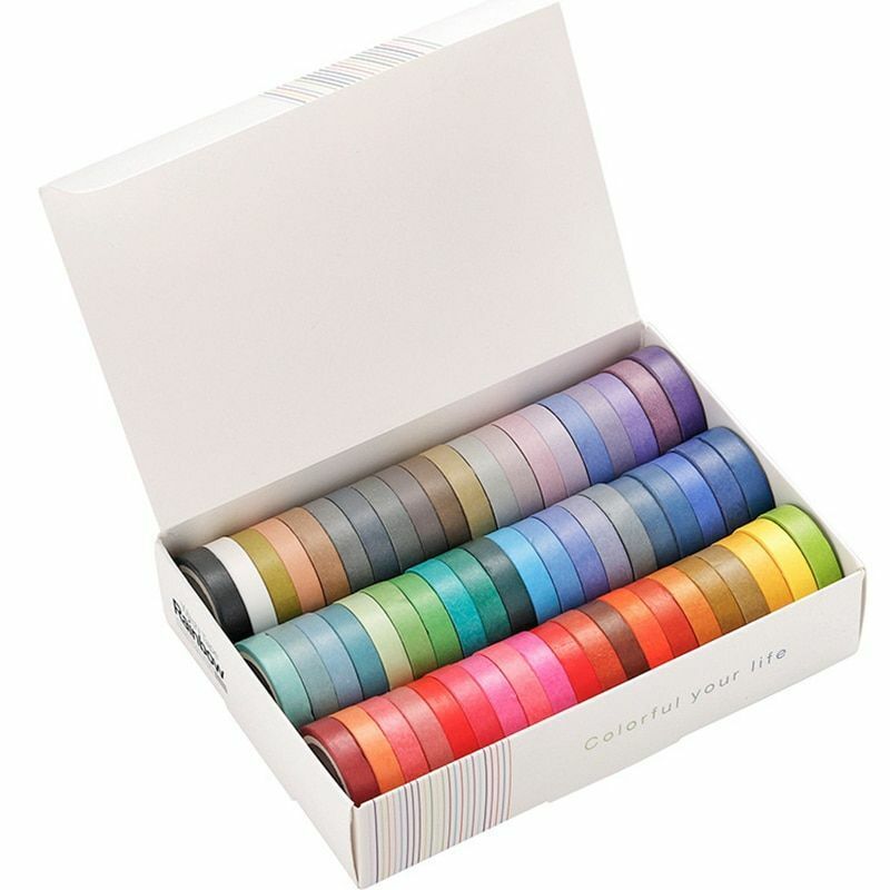 Solid Color Washi Tape Rainbow Masking Tape Decorative Adhesive Tape Sticker 60x Unbranded SolidColor001