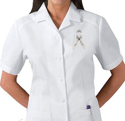 Five (5) Ribbon Pins To Support Health Care Workers for Pandemic Response White Ribbon for Pandemic - фотография #2