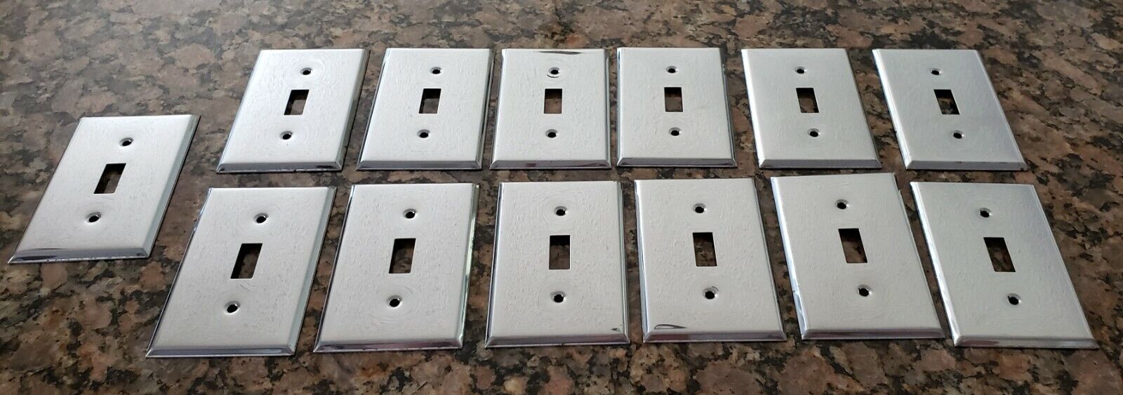 (13) STAINLESS STEEL SINGLE TOGGLE WALL PLATE SILVER Unbranded - фотография #5