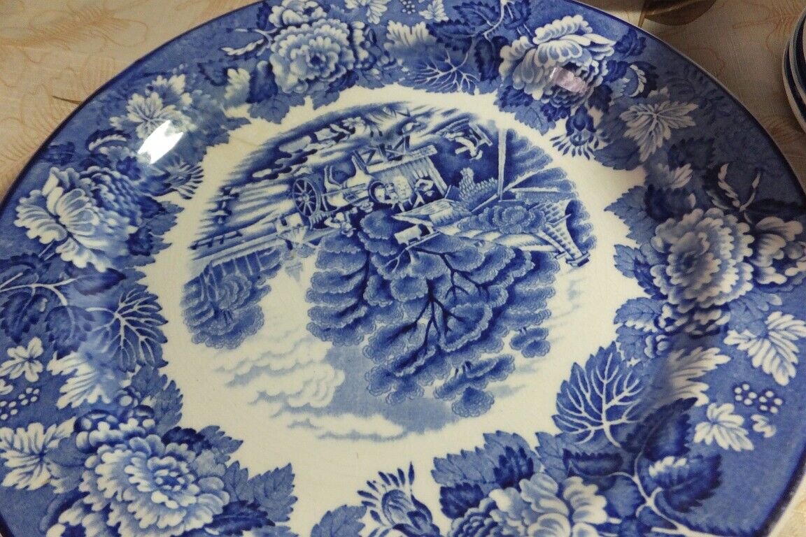 37 pieces of 1917's Antique Enoch Woods English Scenery England Dinner China Set Wood & Son - фотография #2