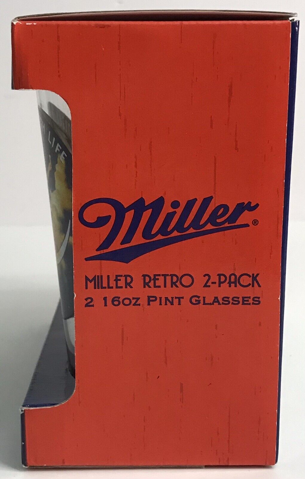 Miller Beer Retro 2 Pack 16oz Pint Glass Set Bar Pub Boelter Brands New Man Cave Miller - фотография #4