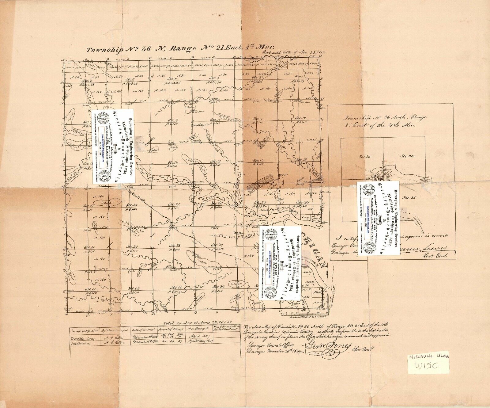 Wisconsin Antique Map: Miscauno Island Resort on Menominee River + documents Без бренда - фотография #7