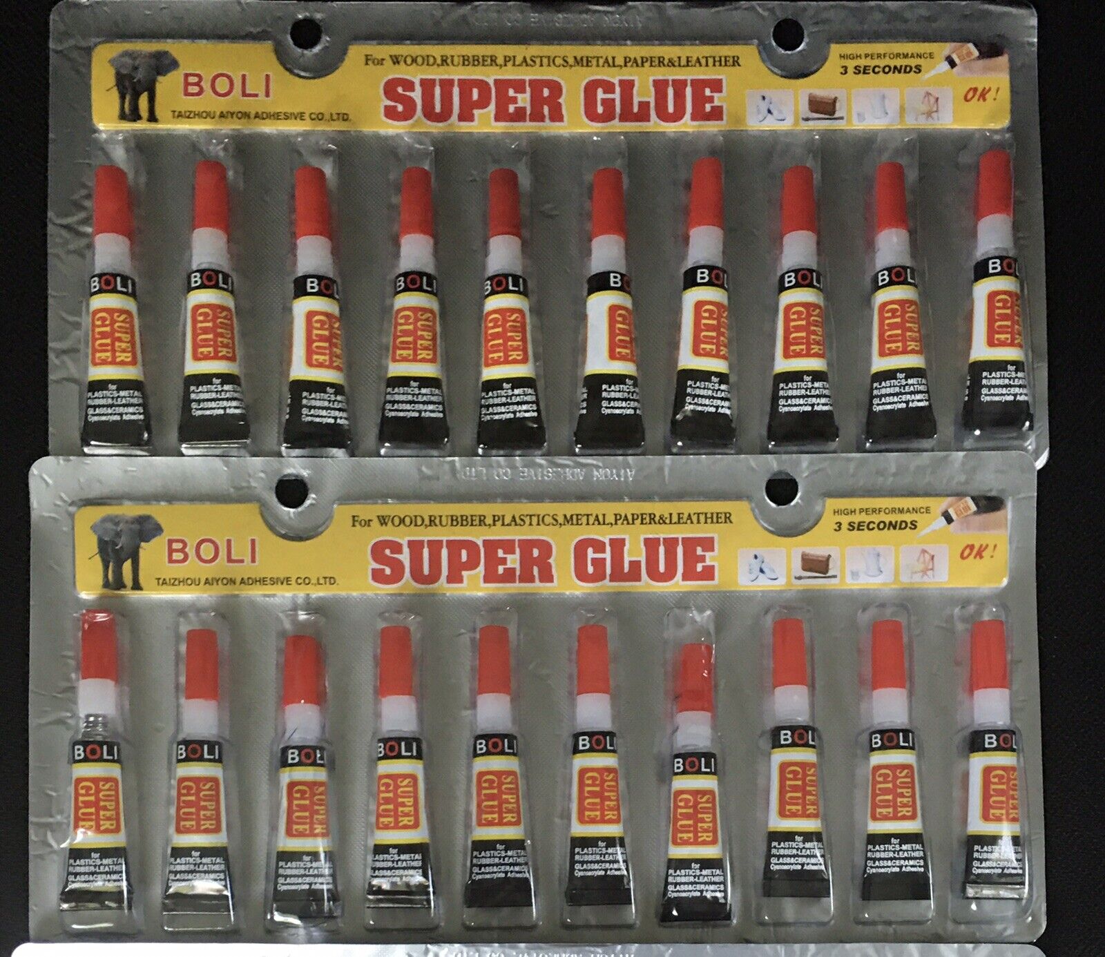 20 Super Glue Crazy Cyanoacrylate Adhesive All purpose Precision tip Tubes  BOLI Super Glue