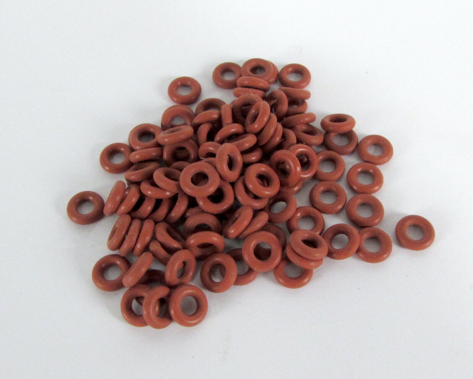 Lot of (100) Small O-Ring Red Rubber Outer Diameter 1/4" Unbranded Does Not Apply