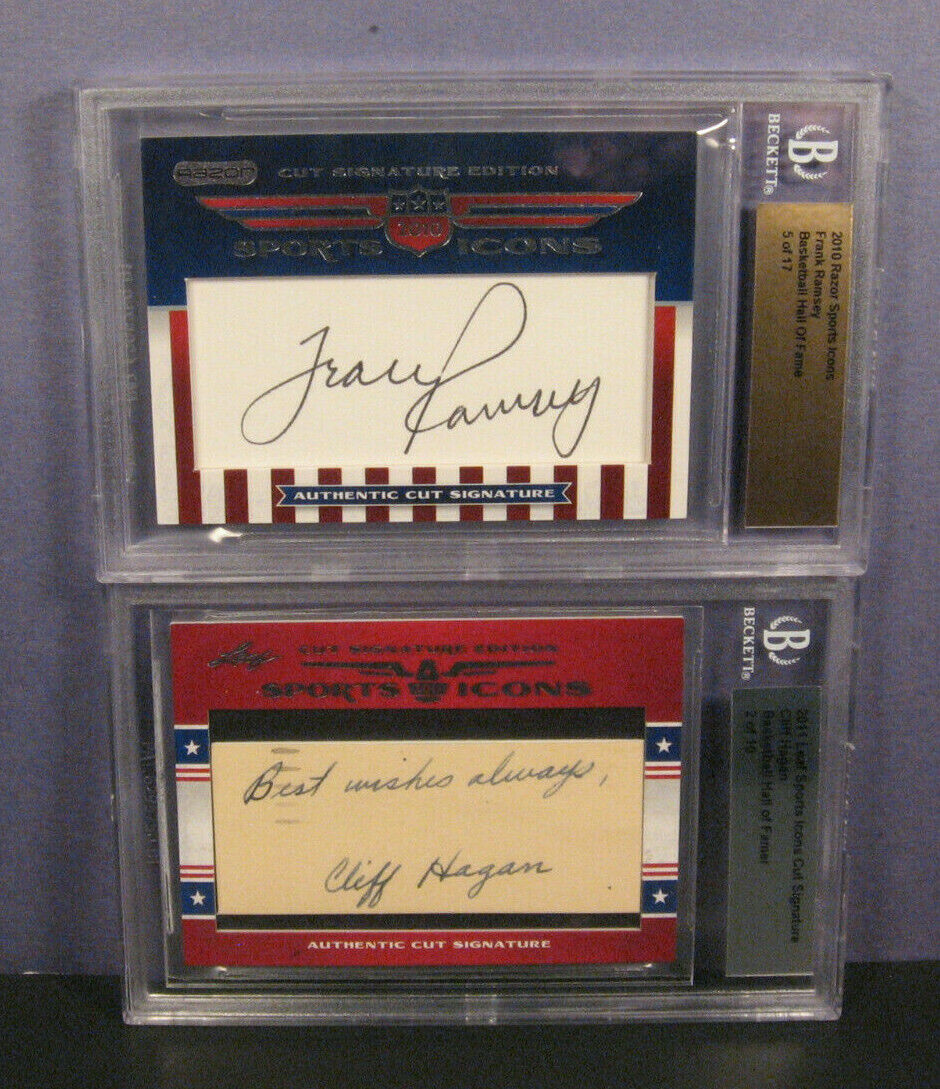 Frank Ramsey & Cliff Hagan Signed Sports Icons Lot - Kentucky Wildcats Auto Без бренда