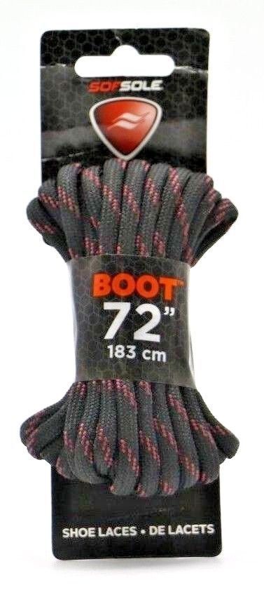 SofSole - Round Boot Lace, Black / Tan, 72" / 183 cm (12-pack) SofSole