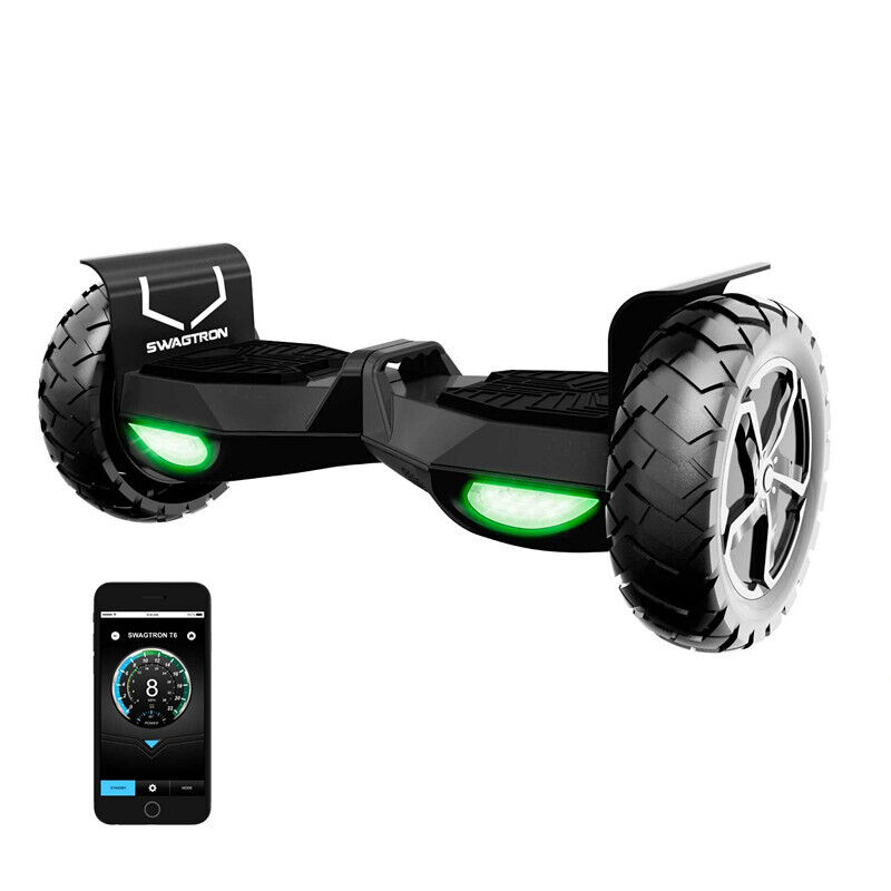 Swagtron T6 Adults Off Road 10"  Hoverboard Bluetooth 420 lb Weight Limit UL2272 Swagtron T6