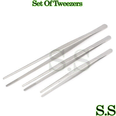 3 Pc Set Of TWEEZERS 8 Inch 10 Inch 12 Inch DS-1589 S.S Does Not Apply