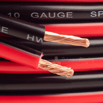50 FT 10 Gauge Speaker Wire Zip Cable Car Home Audio Red and Black CCA Audiopipe CABLE10-50